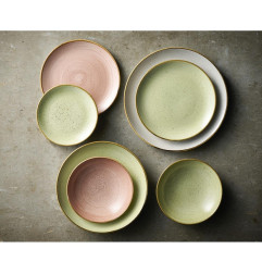 Assiettes avec rebord Churchill Stonecast Raw Green Evolve 165mm (Lot de 12)