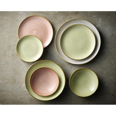 Assiettes avec rebord Churchill Stonecast Raw Green Evolve 165mm (Lot de 12)