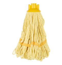 Tête serpillière à franges Jantex bande jaune 200g
