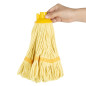 Tête serpillière à franges Jantex bande jaune 200g