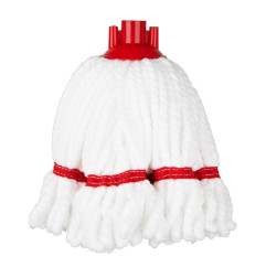 Tête serpillière en microfibre Jantex bande rouge 150g