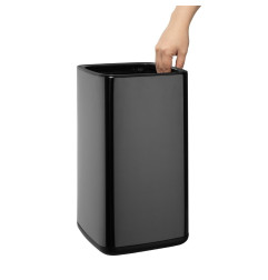 Poubelle carrée Bolero noire 10L