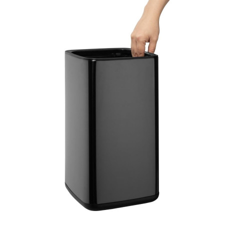 Poubelle carrée Bolero noire 10L