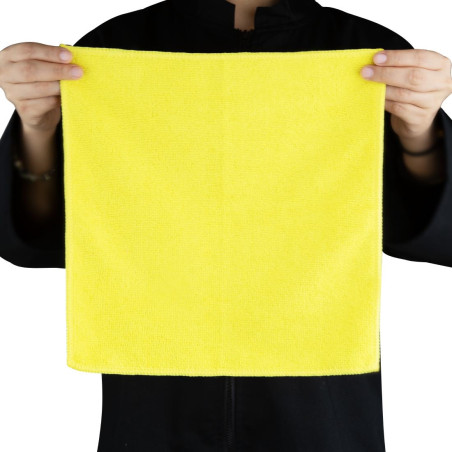 Chiffons en microfibre Jantex jaunes (lot de 5)