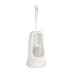 Brosse ronde et support WC Jantex blanc
