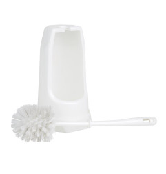 Brosse ronde et support WC Jantex blanc