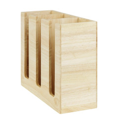 Organisateur de gobelets jetables en bois d'hévéa Olympia 340x120x240mm