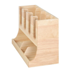 Organisateur de gobelets et condiments en bois d'hévéa Olympia 450x405x240mm