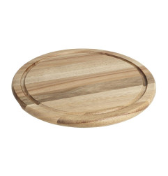 Planche ronde en bois d'acacia pour cloche de 280 mm