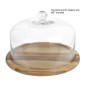 Planche ronde en bois d'acacia pour cloche de 280 mm