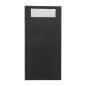 Pochettes à couverts Europochette taille royale noire avec serviette blanche douce 2 plis (lot de 250)