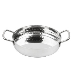 Plat double poignée en inox martelé Olympia Table Presentation 125mm