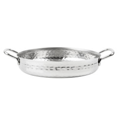 Plat double poignée en inox martelé Olympia Table Presentation 180mm