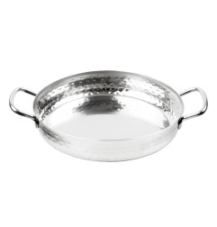 Plat double poignée en inox martelé Olympia Table Presentation 180mm