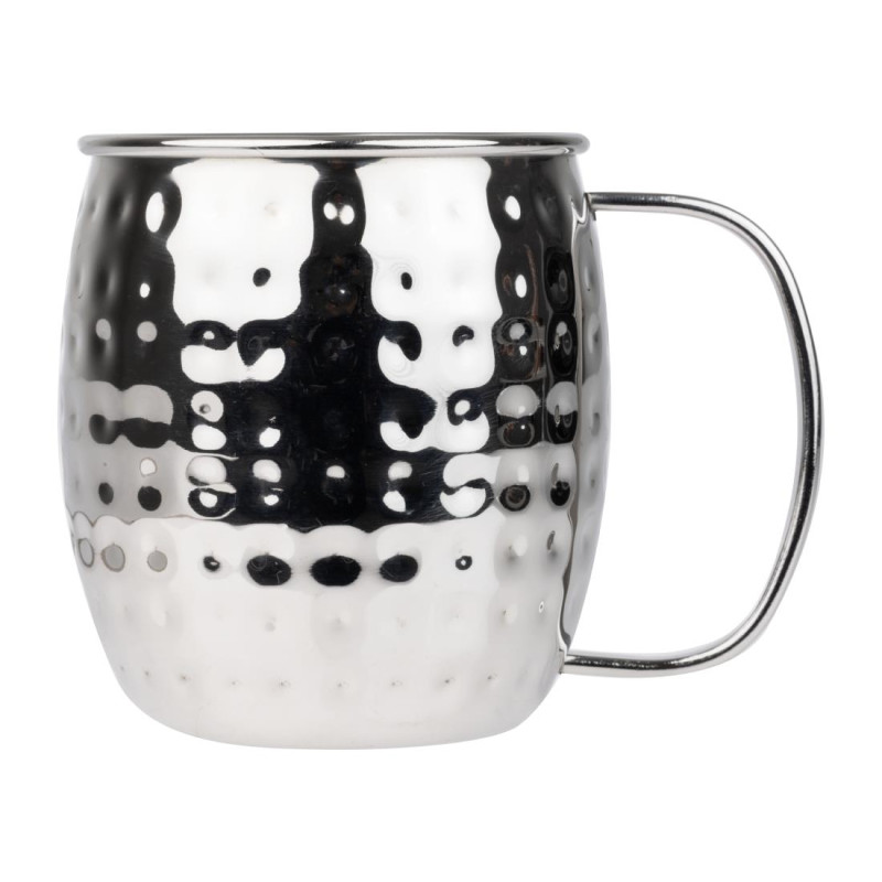 Mugs en acier inoxydable martelé Olympia Barware 440ml 
