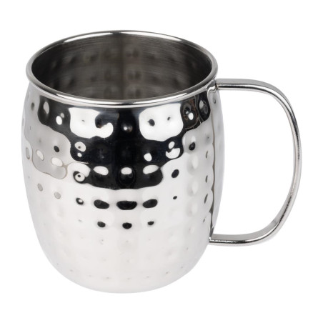 Mugs en acier inoxydable martelé Olympia Barware 440ml 