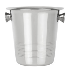 Seau à glace en acier inoxydable avec poignées et rainures Olympia 1050ml