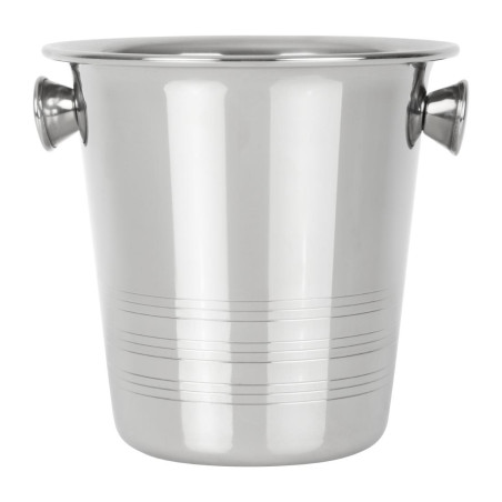 Seau à glace en acier inoxydable avec poignées et rainures Olympia 1050ml