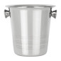 Seau à glace en acier inoxydable avec poignées et rainures Olympia 1050ml