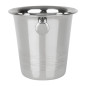 Seau à glace en acier inoxydable avec poignées et rainures Olympia 1050ml