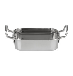 Plat de présentation en inox rectangulaire Olympia 140x90mm