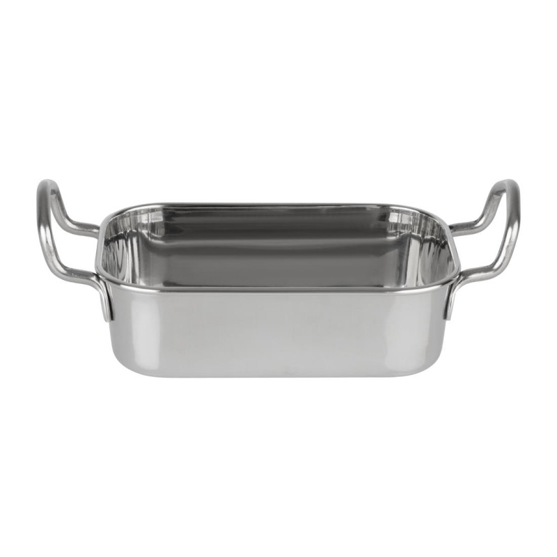 Plat de présentation en inox rectangulaire Olympia 140x90mm