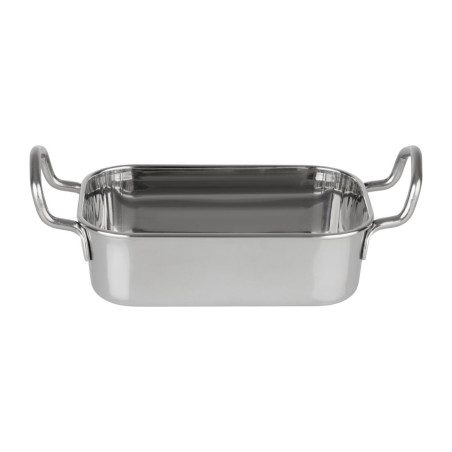 Plat de présentation en inox rectangulaire Olympia 140x90mm