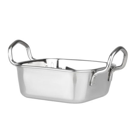 Plat de présentation en inox carré Olympia 115x115mm