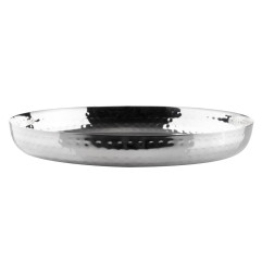Plat rond en acier inoxydable martelé Olympia 260x35mm