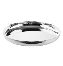 Plat rond en acier inoxydable martelé Olympia 320x35mm