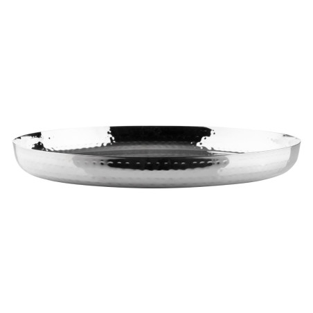 Plat rond en acier inoxydable martelé Olympia 320x35mm