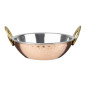 Plat Kadai en cuivre avec poignées en inox revêtement laiton Olympia 660ml