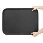 Plateau rectangulaire antidérapant en fibre de verre Olympia Kristallon noir 405x560mm