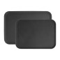Plateau rectangulaire antidérapant en fibre de verre Olympia Kristallon noir 405x560mm