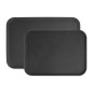 Plateau rectangulaire antidérapant en fibre de verre Olympia Kristallon noir 455x655mm