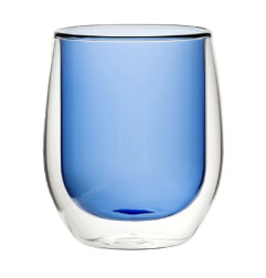 Verres à eau double paroi Utopia bleus 27 cl (lot de 6)