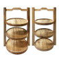 Support 3 niveaux en bois de manguier Olympia pour assiettes de 150mm