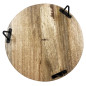 Support de présentation rond en bois de manguier avec pieds en métal Olympia 300x80mm