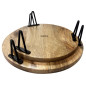 Support de présentation rond en bois de manguier avec pieds en métal Olympia 300x80mm