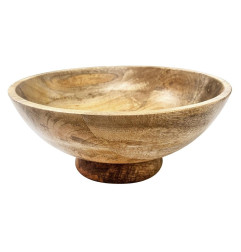 Bol à pied en bois de manguier Olympia 280 mm