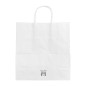 Sacs moyens en papier avec poignée torsadée Fiesta Recyclable blancs (lot de 250)