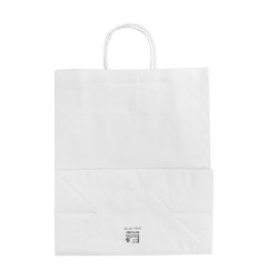 Grands sacs en papier avec poignée torsadée Fiesta Recyclable blancs (lot de 250)