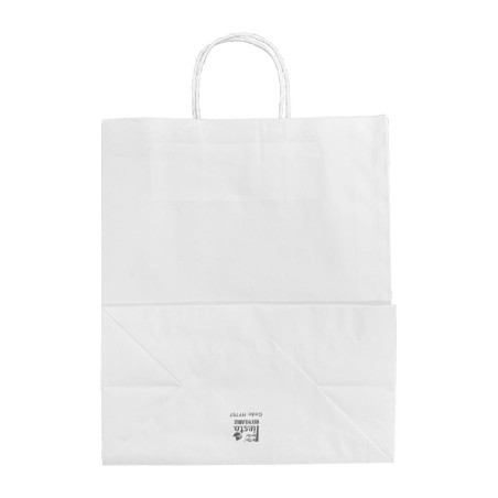 Grands sacs en papier avec poignée torsadée Fiesta Recyclable blancs (lot de 250)