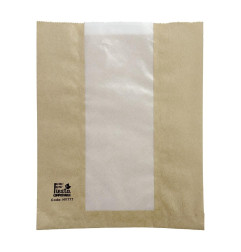 Sacs à pain avec fenêtre en papier cristal Fiesta Compostable 266x215x88mm (lot de 1000)