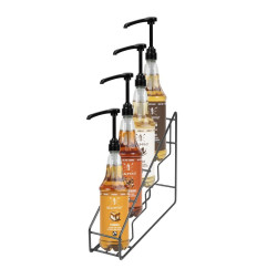 Support en acier pour bouteilles de sirop Olympia noir 400x105x320mm