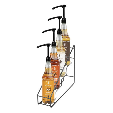 Support en acier pour bouteilles de sirop Olympia noir 400x105x320mm