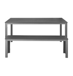 Bancs à lattes Bolero Valletta gris (lot de 2)