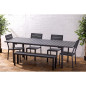 Bancs à lattes Bolero Valletta gris (lot de 2)