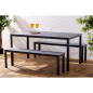 Bancs à lattes Bolero Valletta gris (lot de 2)