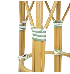 Tabourets de bar en rotin PE style parisien Bolero vert clair (lot de 2)